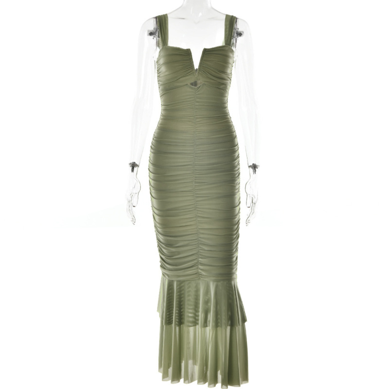 Designsoo Tight pleated fishtail dress