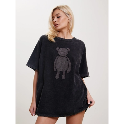 Unisex Anime Bear Patchwork Short Sleeve T-Shirt 01