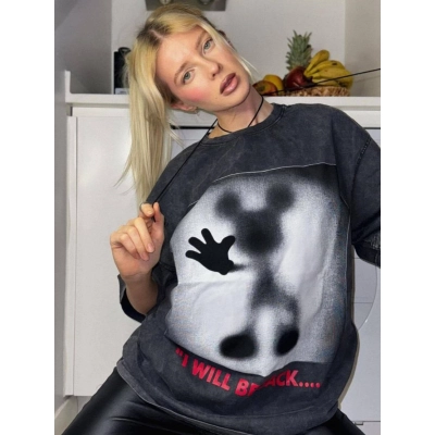 Designsoo Unisex Cartoon Print Crew Neck Short Sleeve Cotton T-Shirt, Casual and Versatile 01