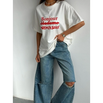 Unisex Print Graffiti Short Sleeve T-Shirt, Loose Fit Casual and Versatile 02