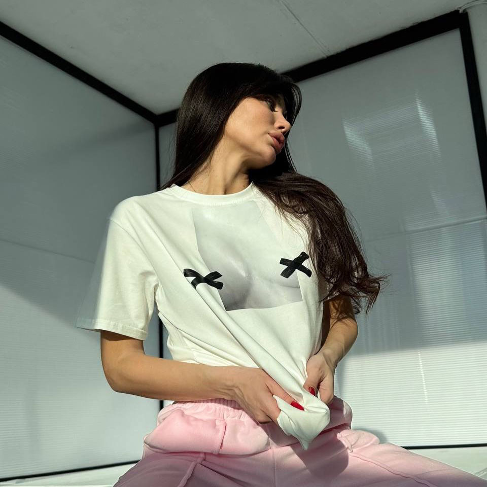 Women's Bow Short Sleeve T-Shirt, Sweet and Versatile