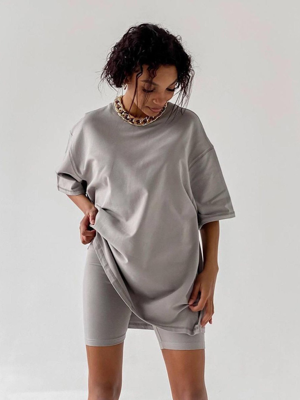 Unisex Abstract Art Print Round Neck T-Shirt with Back Design