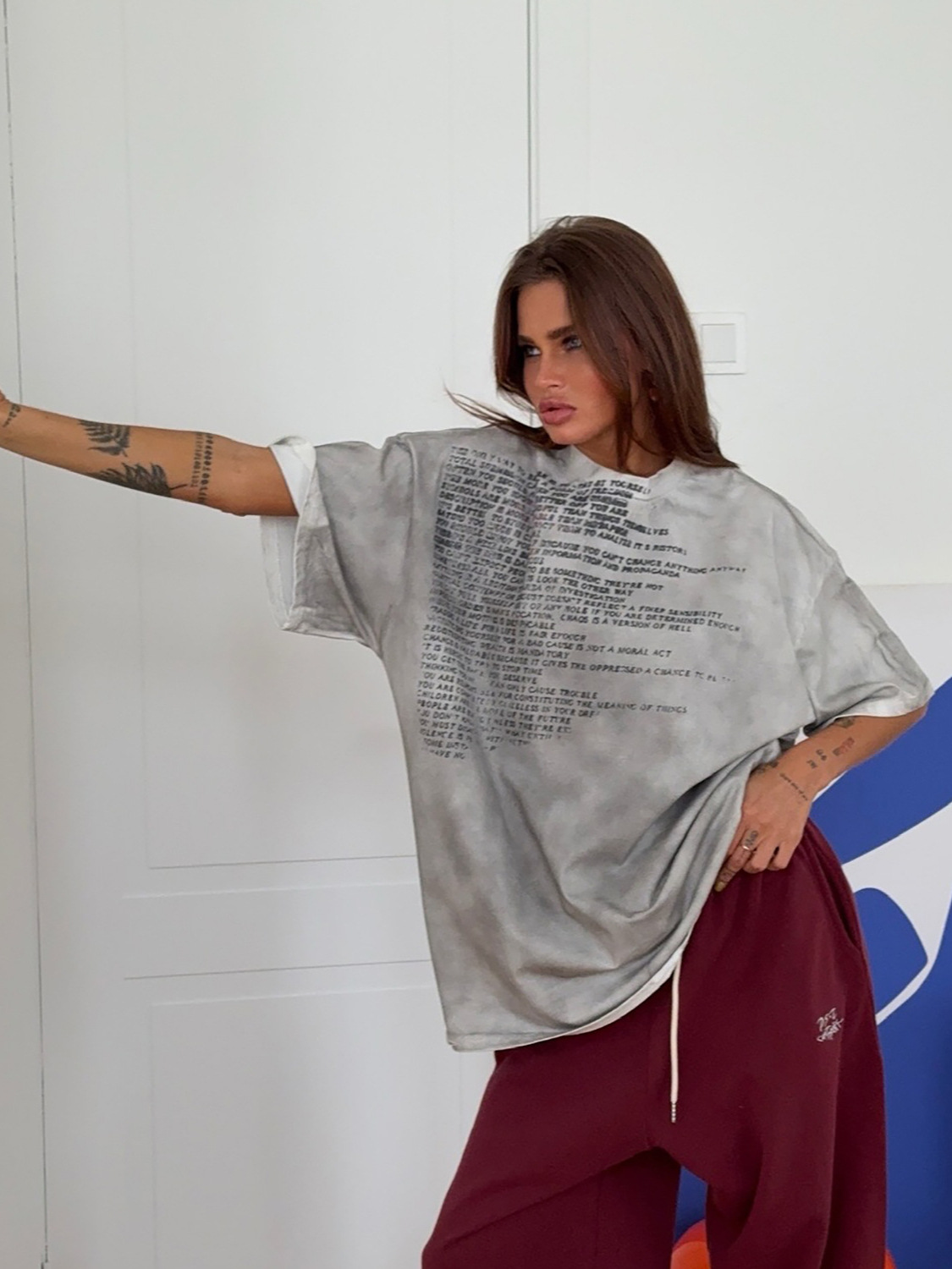 Unisex Distressed Letter Print Summer T-Shirt