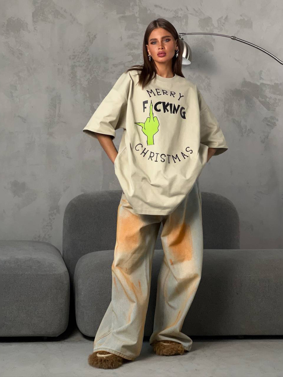 Designsoo Contrast Color Letter Fun Print Short Sleeve T-Shirt