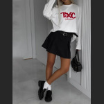 Designsoo Contrast Color Letter Long Sleeve T-Shirt