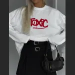 Contrast Color Letter Long Sleeve T-Shirt