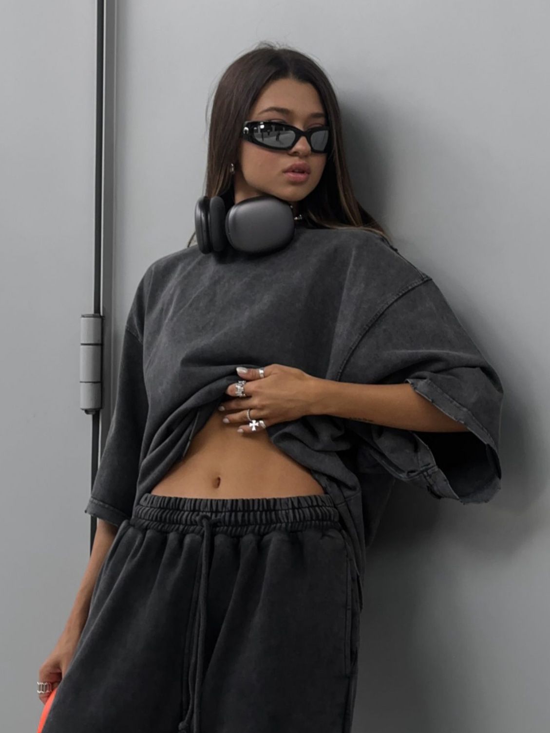 Designsoo Distressed Wash Bear Print T-Shirt