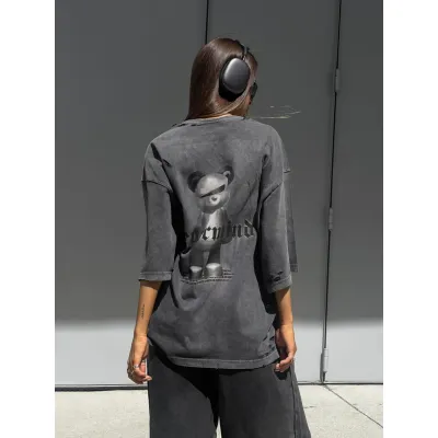 Distressed Wash Bear Print T-Shirt 02