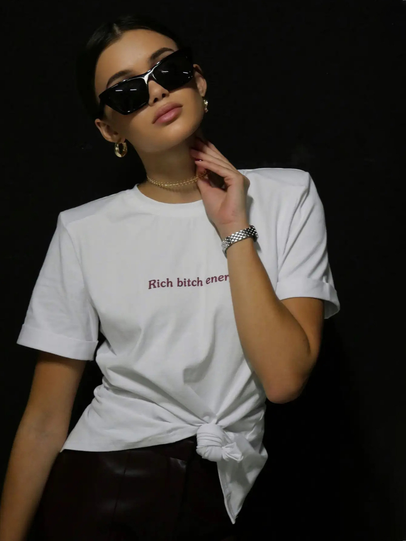 Designsoo Letter Print White T-Shirt