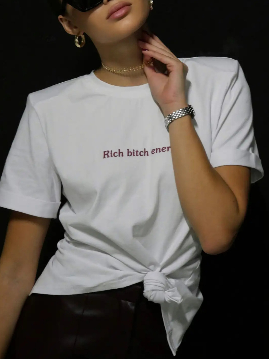 Designsoo Letter Print White T-Shirt