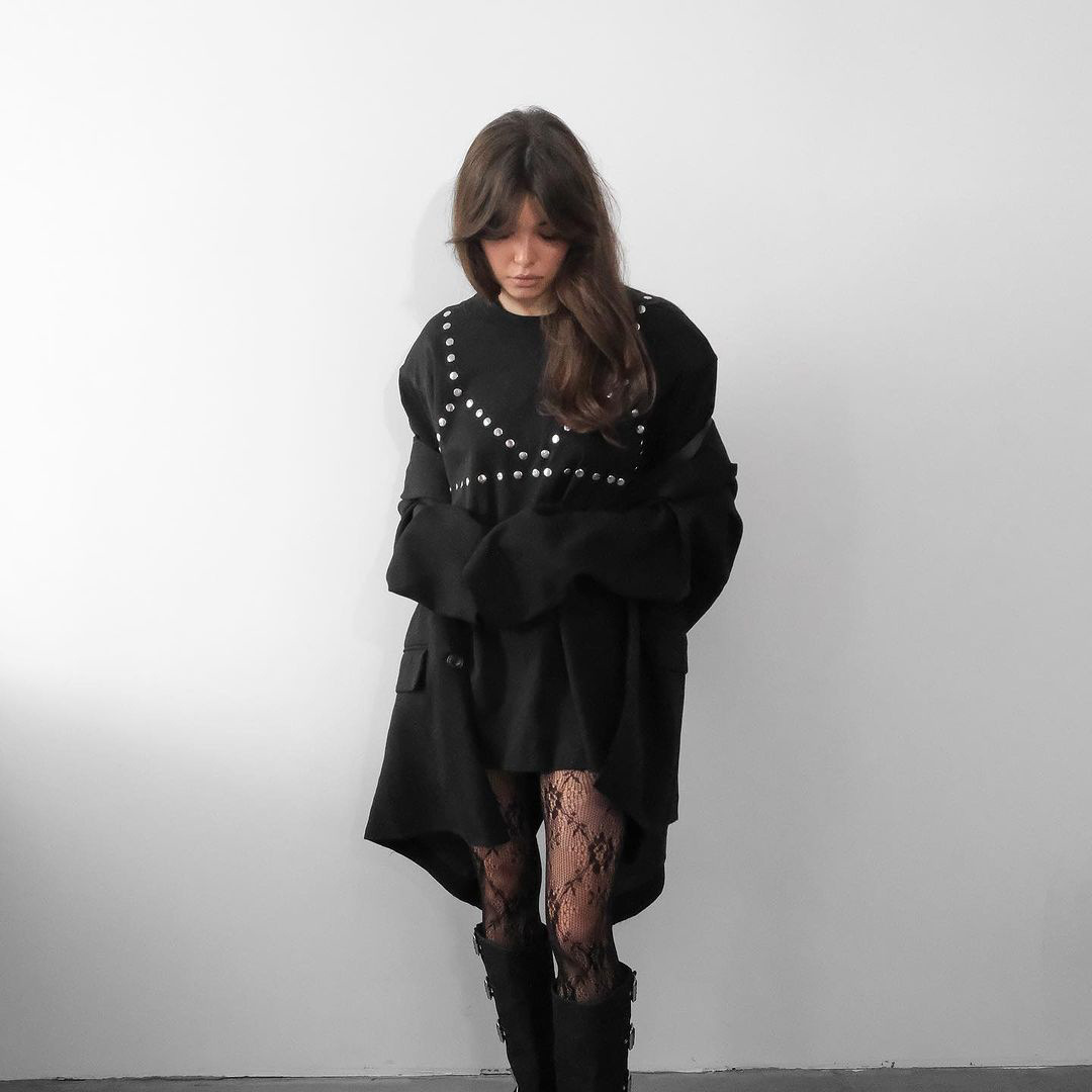 Designsoo Loose Fit Rivet Detail T-Shirt