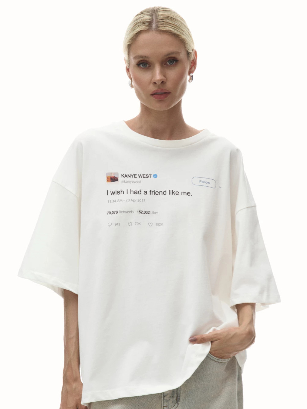 Designsoo Round Neck Short Sleeve Street Letter Print T-Shirt