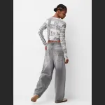Street Style Creative Print Fitted Long T-Shirt