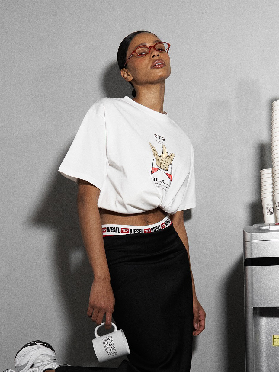 Versatile French Fries Creative Print T-Shirt