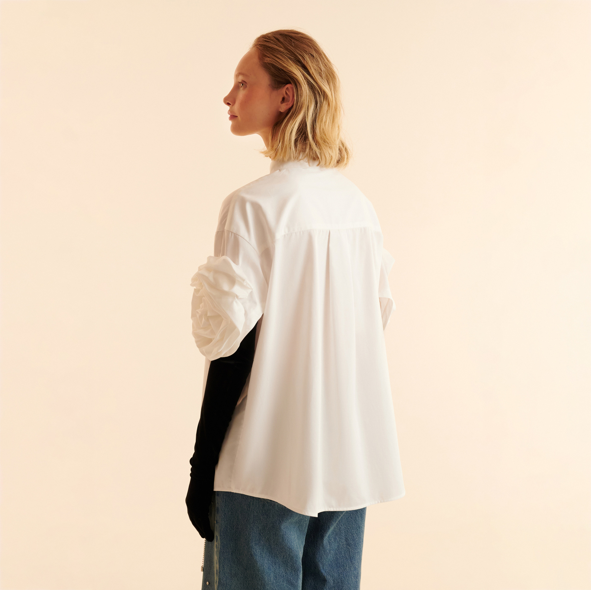 Designsoo 3D Floral Embellished Cuff Design Shirt