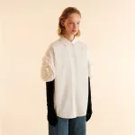 Designsoo 3D Floral Embellished Cuff Design Shirt