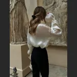 Champagne Satin Blouse for Women
