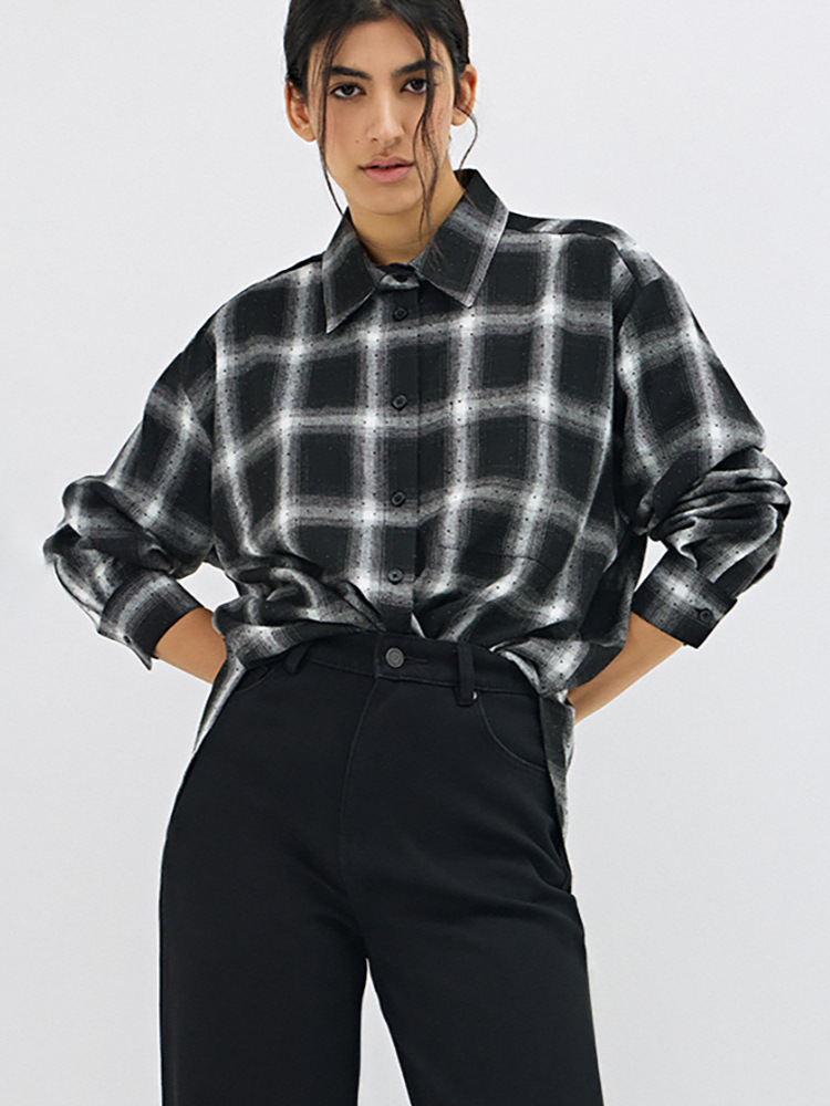 Designsoo Fully Rhinestone Embellished Loose Fit Women's Shirt