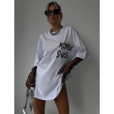 Designsoo Fun Donald Duck Patchwork Letter Print T-Shirt 01