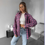 Designsoo Lace-Trimmed Plaid Shirt for Women with Edgy Style