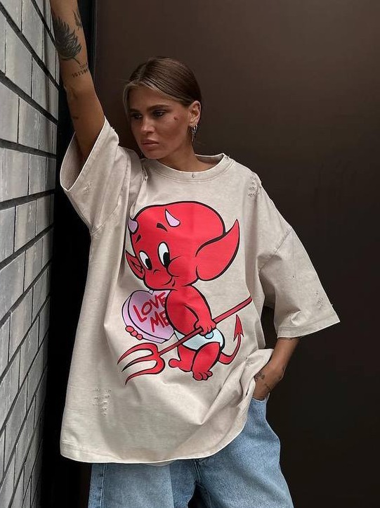 Designsoo Stylish Little Devil Print T-Shirt