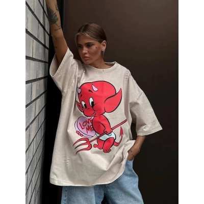 Designsoo Stylish Little Devil Print T-Shirt 02