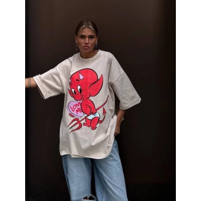 Designsoo Stylish Little Devil Print T-Shirt 01