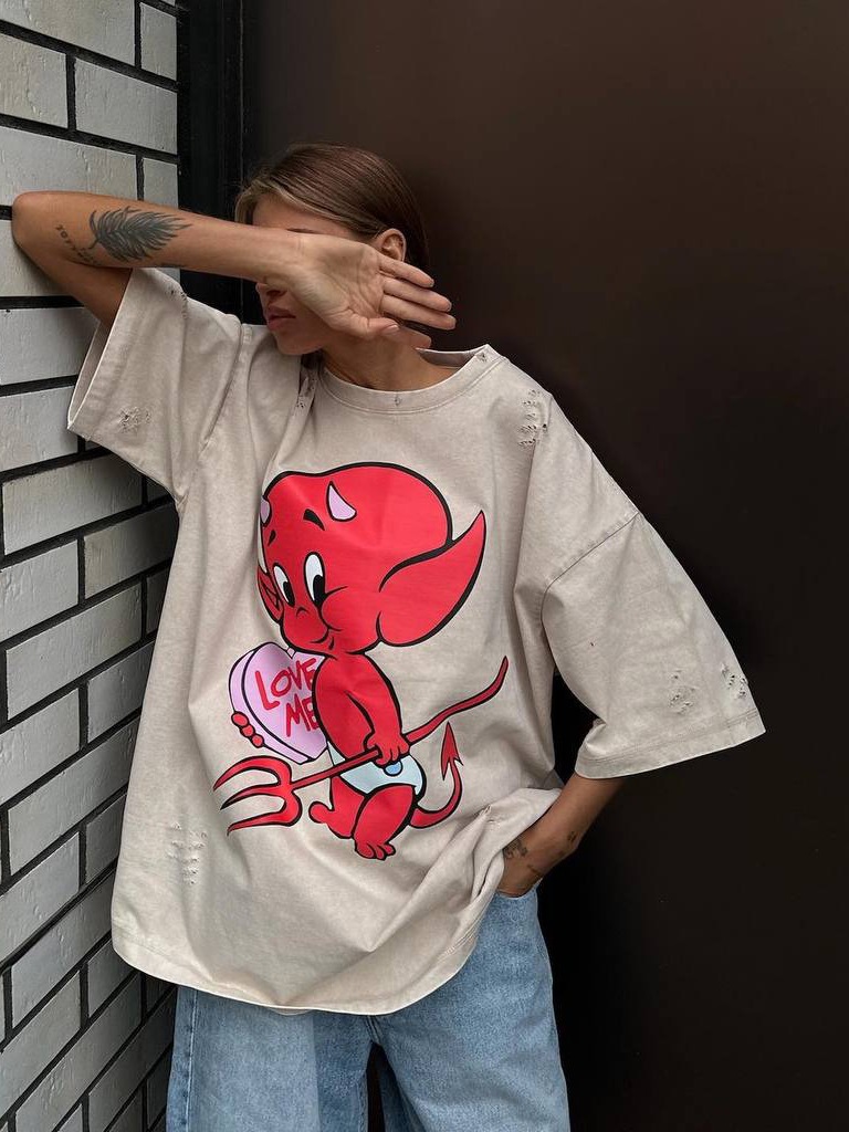 Designsoo Stylish Little Devil Print T-Shirt