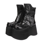 Designsoo Horse Leather Thick Sole Genuine Leather Vintage Versatile Slim Short Boots