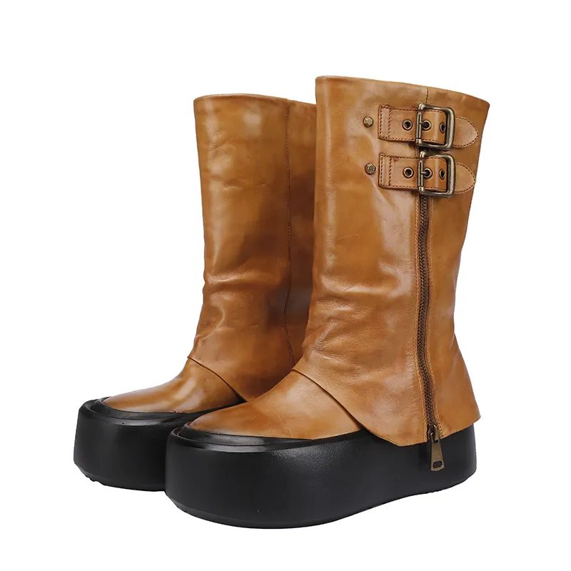 Top Grain Leather Thick Sole Best-selling High Boots
