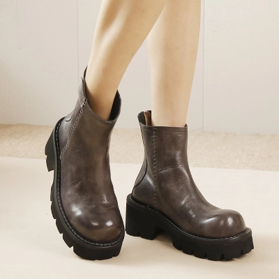 Designsoo Washed Leather Soft Chelsea Boots 02