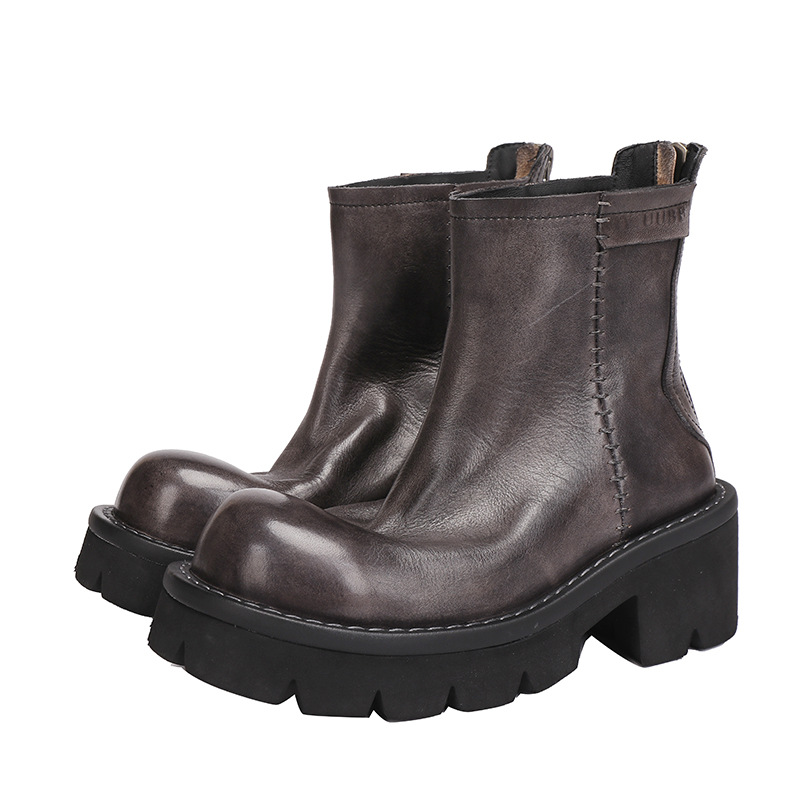 Designsoo Washed Leather Soft Chelsea Boots