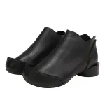 Women's Genuine Leather Wood Ear Edge Ankle Boots