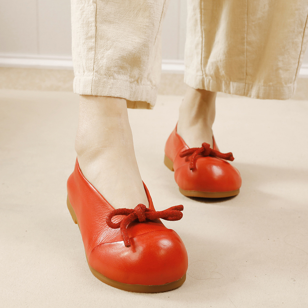 Designsoo Artistic Forest Girl Style Soft Sole Bow Shallow-Vamp Single Shoes