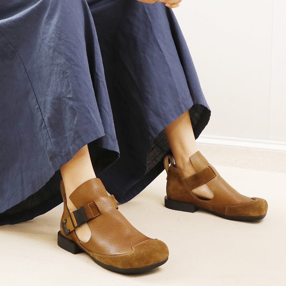 Designsoo Full Leather Lightweight Comfortable Flat Birkenstock Shoes