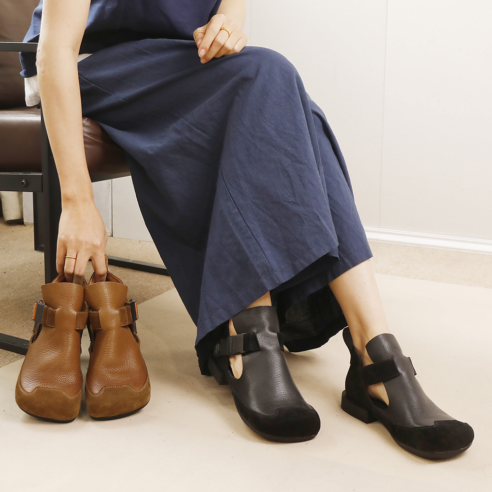 Designsoo Full Leather Lightweight Comfortable Flat Birkenstock Shoes