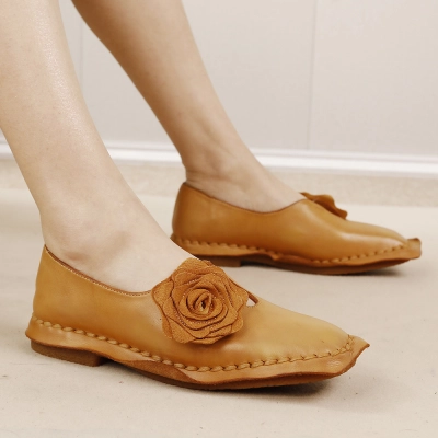 Designsoo Soft Sole Leather Roll-up Shoes for All Seasons 01