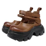 Top Grain Leather Thick Sole Vintage Mary Jane Shoes