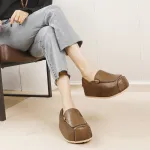 Washed Leather Hidden Inner Heel Vintage Handcrafted Loafers