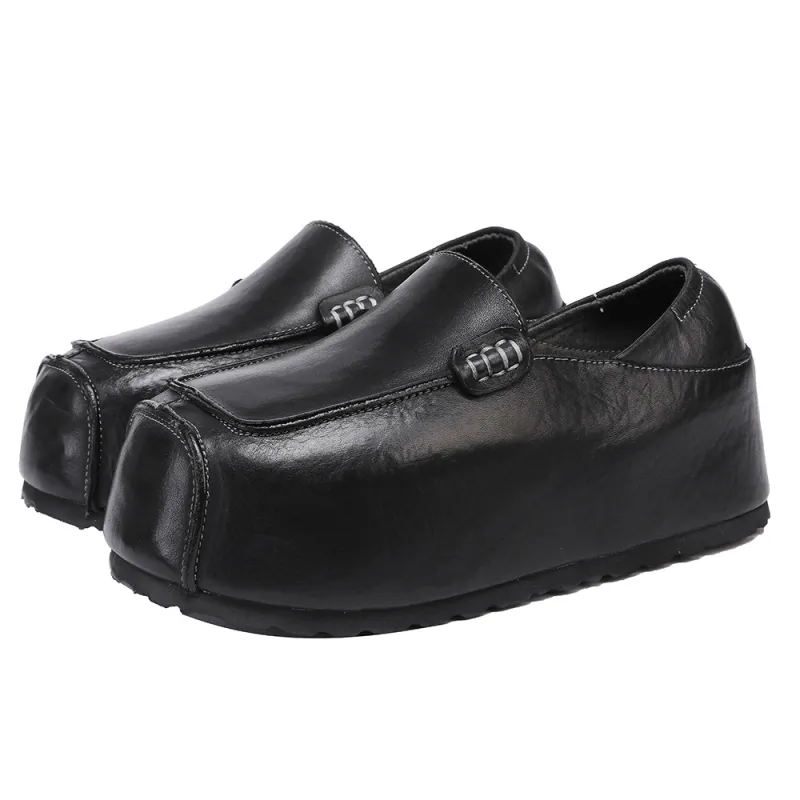 Washed Leather Hidden Inner Heel Vintage Handcrafted Loafers