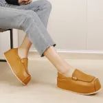 Washed Leather Hidden Inner Heel Vintage Handcrafted Loafers