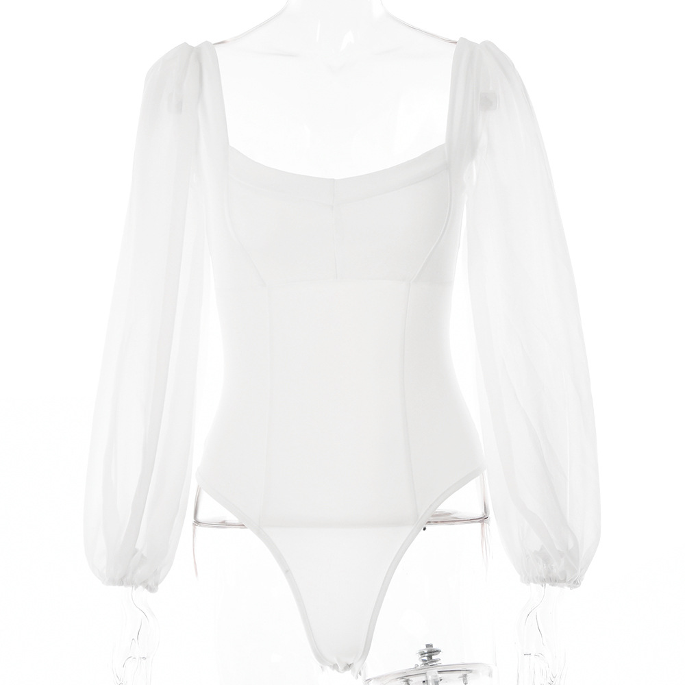 Designsoo Chic Square Neck Long Sleeve Jumpsuit