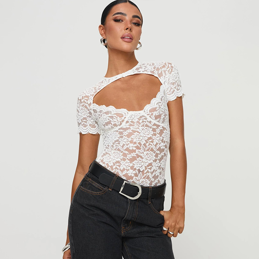 Designsoo Fitted Lace Jumpsuit Bodysuit