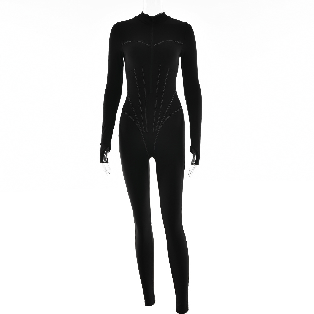 Designsoo Sexy Tight Zip-Up Jumpsuit