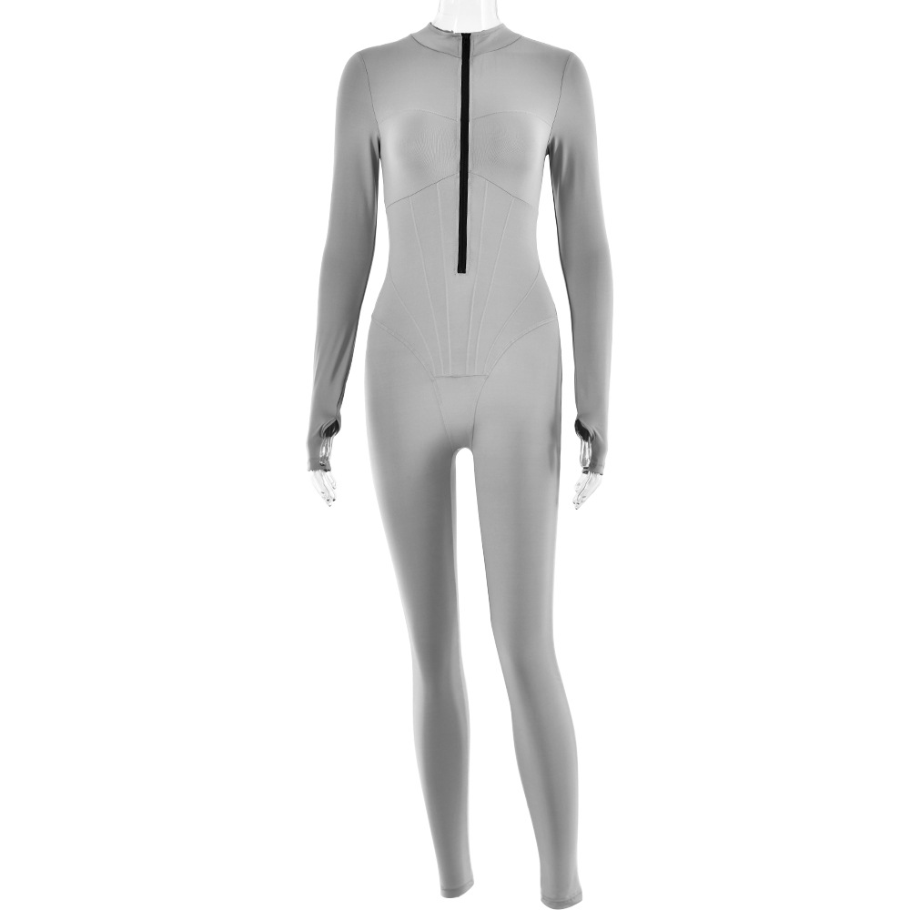 Designsoo Sexy Tight Zip-Up Jumpsuit