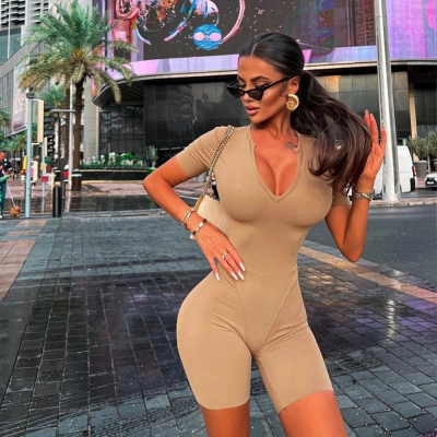 Designsoo Sexy V-Neck Fitted Jumpsuit 01