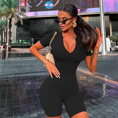 Designsoo Sexy V-Neck Fitted Jumpsuit 02