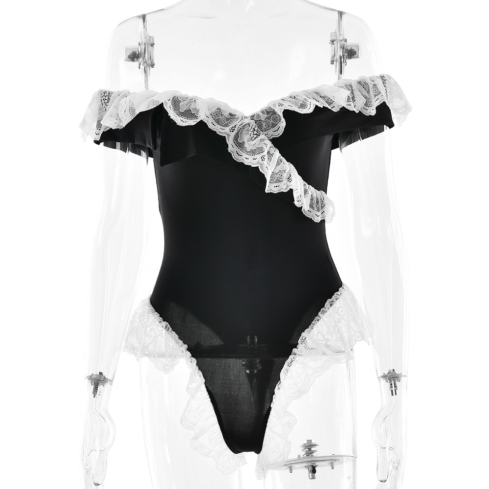 Designsoo Trendy Babe Patchwork Lace Trim Sleeveless Jumpsuit