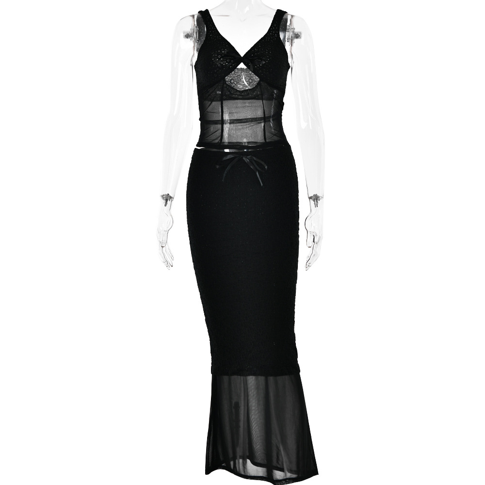 Designsoo Sexy Chic Bodycon Long Dress Set
