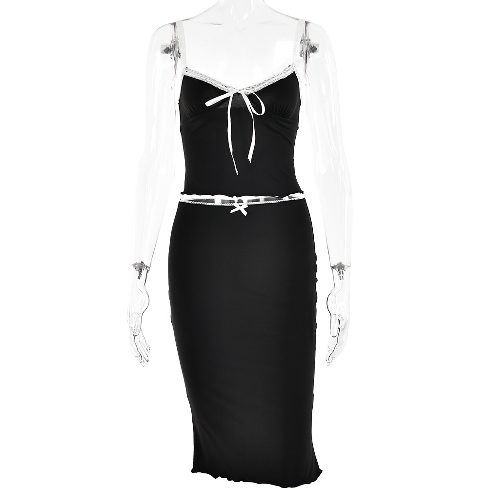 Designsoo Strapless Crop Top with Mini Skirt Set